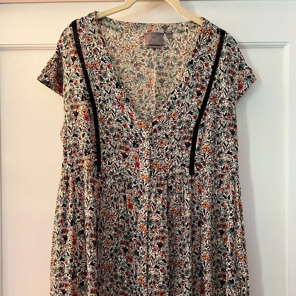 Anthropologie Vanessa Virginia Floral Boho Tunic Mini Dress EUC Size M - Picture 1 of 5